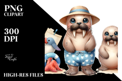 Baby Walrus Standing Beach | Clipart Product Image 2
