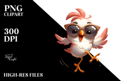 Bird with Sunglasses Paint-Like PNG Product Image 2