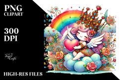 Colorful Heart on Cloud, PNG Product Image 2
