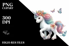 Colorful Baby Unicorn PNG Product Image 1