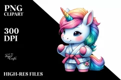 Colorful Baby Unicorn Karate Belt PNG Product Image 3
