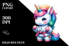 Colorful Baby Unicorn Karate Belt PNG Product Image 2