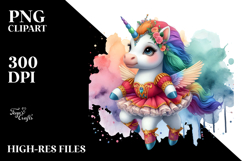 Colorful Baby Unicorn in Pavane Dancer's Costume PNG Product Image 2