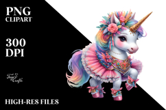 Colorful Baby Unicorn Pavane PNG Product Image 2