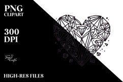 Broken Diamond-like Heart, PNG Product Image 2