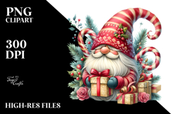 Detailed Whimsical Watercolor Christmas Gnome PNG Product Image 2