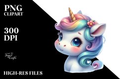 Baby Unicorn with Cool Haircut | Sublimation | Clipart Product Image 3