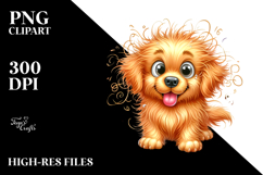 Happy Baby Golden Retriever Cartoon PNG Product Image 2