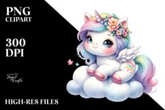 Watercolor Pastel Unicorn with Product Image 1