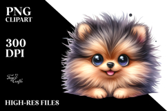 Watercolor Pomeranian with Big Eyes PNG Product Image 2