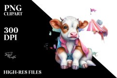 Colorful Baby Cow Circus Tent PNG Product Image 2