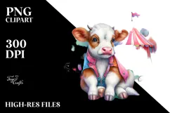 Colorful Baby Cow Circus Tent PNG Product Image 2