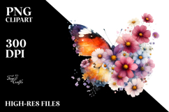 Butterfly made of Flowers PNG Product Image 2