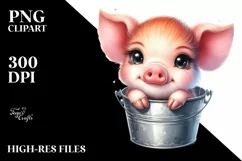Colorful Small Baby Pig PNG Product Image 3