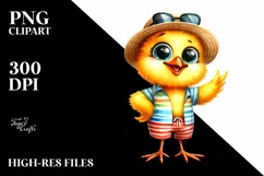 Funny Chick Beachwear Big Eyes Clipart Product Image 3