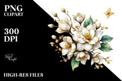 Gardenia with Golden Insertions PNG Product Image 2