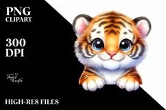 Smiling Baby Tiger | Sublimation | Clipart Product Image 1