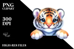 Colorful Baby Tiger PNG Product Image 2