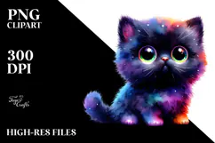 Cute Baby Black Cat PNG Product Image 2