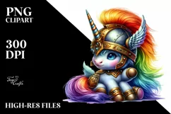 Warrior Baby Unicorn PNG Product Image 3