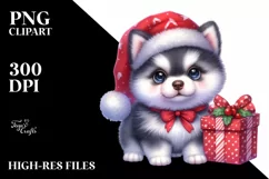 Expressive Baby Siberian Husky, Vibrant PNG Product Image 3