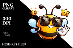 Goofy Cartoon Bee PNG Product Image 2