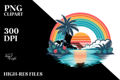 Retro Tropical Rainbow Sunset, 20 oz Tumbler Product Image 2