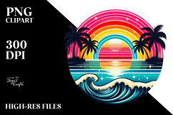 Retro Tropical Rainbow Sunset, 20 oz Tumbler Product Image 2