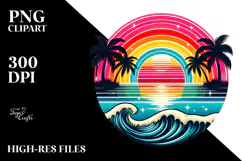 Retro Tropical Rainbow Sunset, 20 oz Tumbler Product Image 2
