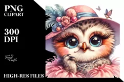 Funny Smiling Owl Diva Portrait Clipart Product Image 3
