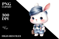 Cute Baby Rabbit with Cool Haircut PNG Product Image 2