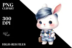 Cute Baby Rabbit with Cool Haircut PNG Product Image 2