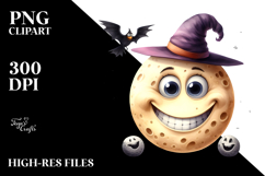 Funny Halloween Goofy Smile Moon | Sublimation Clipart Product Image 2