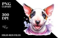 Happy Bull Terrier Baby, Watercolor PNG Product Image 2