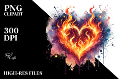 Heart made of fire PNG Product Image 2