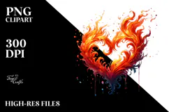 Heart made of fire PNG Product Image 2