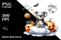 Spooky Koala Halloween PNG with Jacko Lanterns Product Image 2