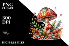 Wooden Small Stained Cosmos Watercolor PNG Product Image 3