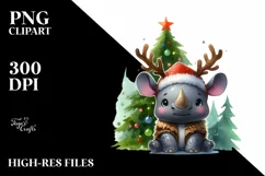 Rhino in Winter, Transparent PNG Product Image 1