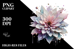 Abstract Pastel Dahlia with Metallic Insertions Product Image 2