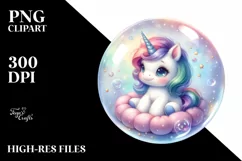 Baby Unicorn in a Bubble | Sublimation | Clipart Product Image 3