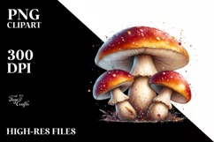 Detailed Mushroom Watercolor Splash PNG Product Image 3