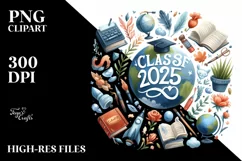 Class of 2025 Watercolor Text | Clipart Product Image 3