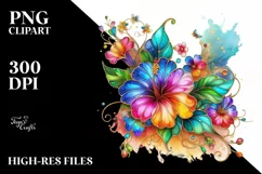 Watercolor Luxury Flower Love Splash Clipart Product Image 3