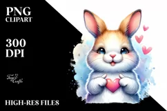 Funny Smiling Bunny Love Sign Clipart Product Image 3