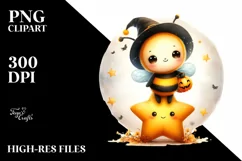 Digital Painting Bear on a Star PNG Product Image 1