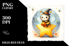Digital Painting Bee on Halloween Moon PNG Product Image 2