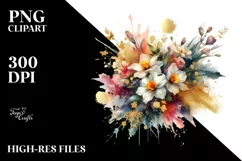 Vibrant Bouquet with Narcissus | Clipart Product Image 1