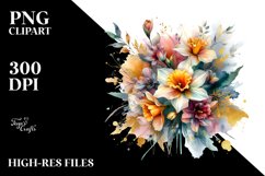 Vibrant Bouquet with Narcissus | Clipart Product Image 1