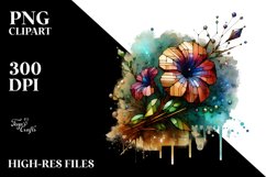 Stained Petunia Sublimation Clipart Product Image 1